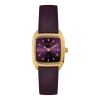 Montre en acier doré et bracelet en cuir aubergine Nova Prima - Laps