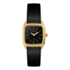 Montre en acier doré et bracelet en cuir noir glacé Bobby Prima - Laps