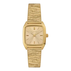 Montre en métal plissé et cadran doré Nova champagne - Laps