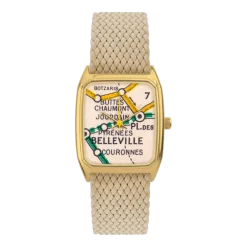 Montre en perlon beige et cadran doré Belleville - Laps