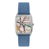 Montre en perlon bleu de paname et cadran argenté Bastille - Laps