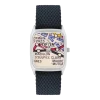 Montre en perlon bleu nuit et cadran argenté Odéon - Laps