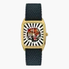 Montre en perlon bleu nuit et cadran doré Bengal Noir - Laps