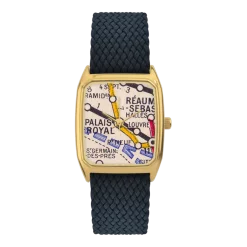 Montre en perlon bleu nuit et cadran doré Palais Royal - Laps