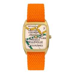 Montre en perlon orange et cadran doré Belleville - Laps