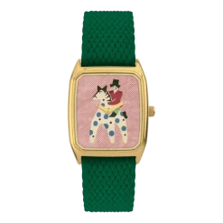Montre en perlons vert et cadran doré Tatare - Laps
