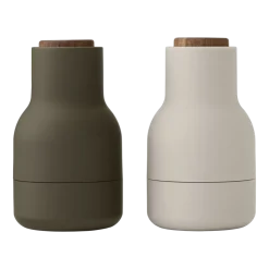 2 Moulins à sel et à poivre en céramique vert et beige Bottle Grinder - Audo