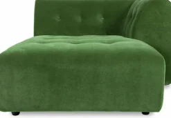 Méridienne droite en velours vert Vint - Hkliving