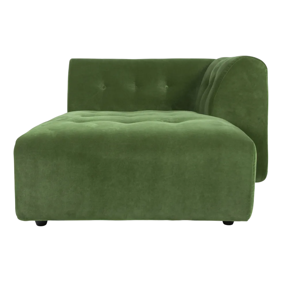 Méridienne droite en velours vert Vint - Hkliving