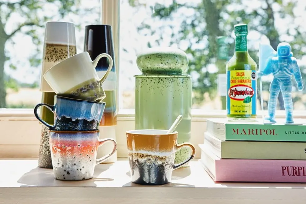 4 mugs américano Pegasus en céramique Vaisselle 70's - HKliving