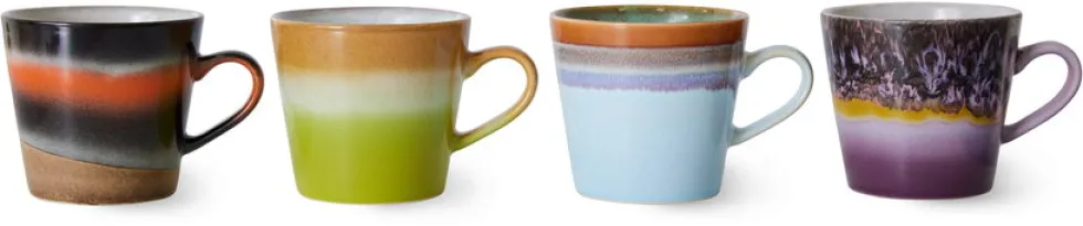 4 mugs cappuccino solid en céramique Vaisselle 70's - HKliving