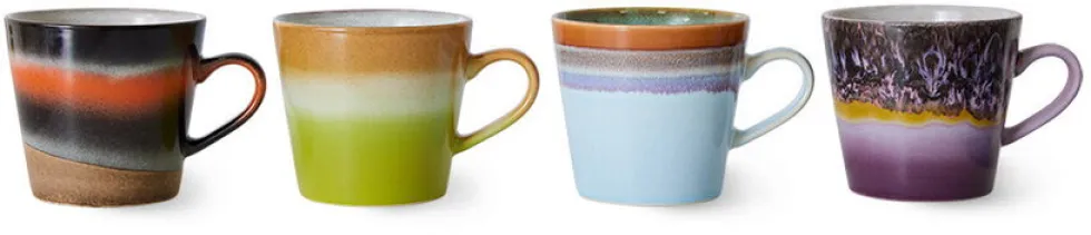 4 mugs cappuccino solid en céramique Vaisselle 70's - HKliving