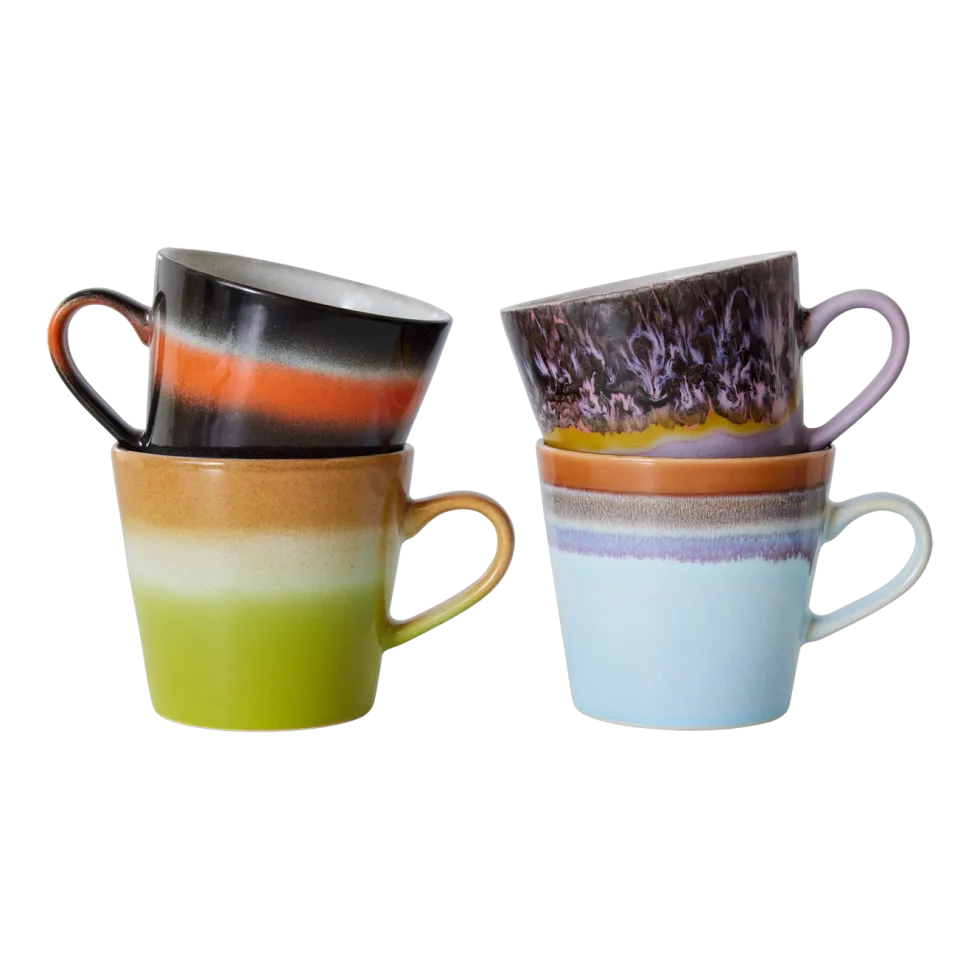 4 mugs cappuccino solid en céramique Vaisselle 70's - HKliving