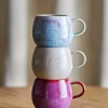 3 mugs en grès colorés 10,5x10cm Addison - Bloomingville