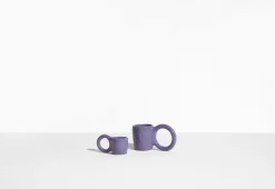 2 mugs à expresso en faïence myrtille 6 cm Donut - Petite Friture