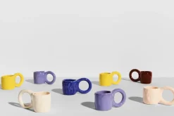 2 mugs à expresso en faïence myrtille 6 cm Donut - Petite Friture