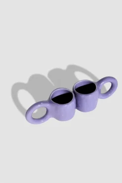 2 mugs à expresso en faïence myrtille 6 cm Donut - Petite Friture