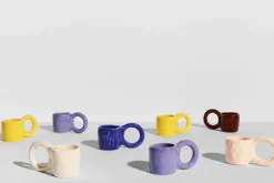 2 mugs à expresso en faïence myrtille 6 cm Donut - Petite Friture