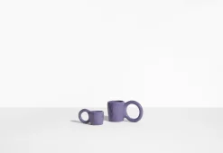2 mugs à expresso en faïence myrtille 6 cm Donut - Petite Friture