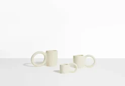 2 mugs à expresso en faïence vanille 6 cm Donut - Petite Friture