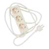 Mutliprise 3 prises blanc cassé 5m Power Bar - Pedestal