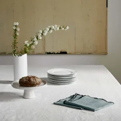 Nappe Carrée Carlina Blanc Et Gris - Madura
