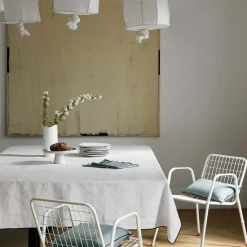 Nappe Carrée Carlina Blanc Et Gris - Madura