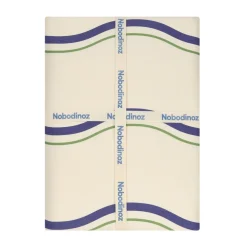 Nappe de table rectangulaire en coton bio bleu et vert 150 x 250 cm - Nobodinoz