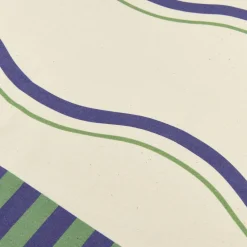 Nappe de table rectangulaire en coton bio bleu et vert 150 x 250 cm - Nobodinoz