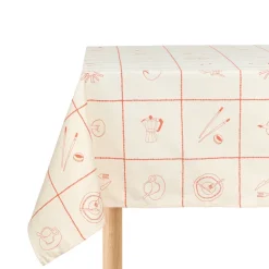 Nappe de table rectangulaire en coton bio à carreaux rouge 150 x 250 cm - Nobodinoz