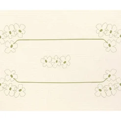 Nappe de table rectangulaire en coton bio à fleurs vert 150 x 250 cm - Nobodinoz
