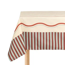 Nappe de table rectangulaire en coton bio rouge et bleu 150 x 250 cm - Nobodinoz