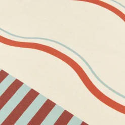 Nappe de table rectangulaire en coton bio rouge et bleu 150 x 250 cm - Nobodinoz