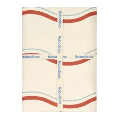 Nappe de table rectangulaire en coton bio rouge et bleu 150 x 250 cm - Nobodinoz