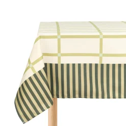 Nappe de table rectangulaire en coton bio vert 150 x 250 cm - Nobodinoz