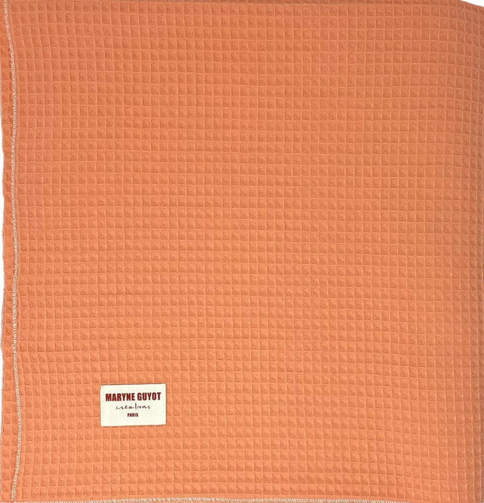 Nappe orange gaufrée 140 x 250 cm - Maryne Guyot créations