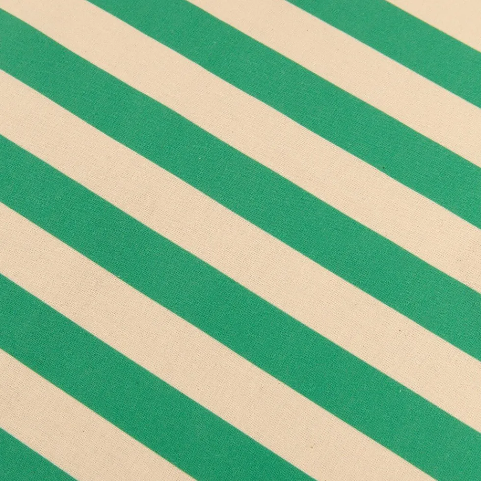 Nappe rectangulaire en popeline de coton bio à rayures vert 150 x 250 cm - Nobodinoz