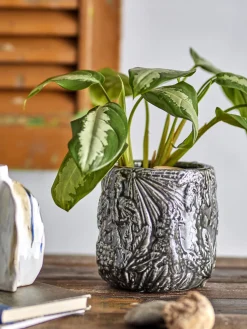 Nikou Deco Flowerpot Terracotta Noir - Bloomingville