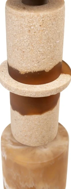 Objet décoratif en résine et sable crème et marron 11x62cm Strata - Versmissen