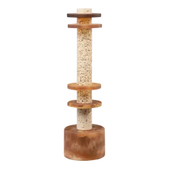 Objet décoratif en résine et sable crème et marron 12x42cm Strata - Versmissen