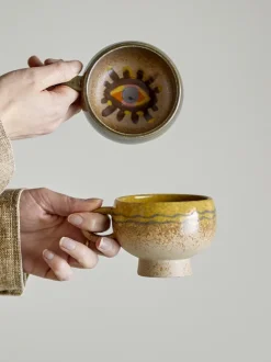Oculus Cup Brown Stoneware - Bloomingville