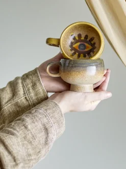 Oculus Cup Brown Stoneware - Bloomingville