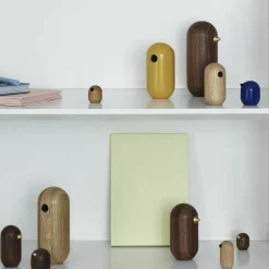 Oiseau en bois 7 cm noyer Little Bird Walnut - Normann Copenhagen