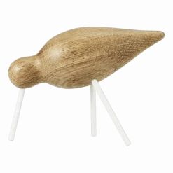 Oiseau en chêne et pieds en acier blanc M Shorebird blanc - Normann Copenhagen
