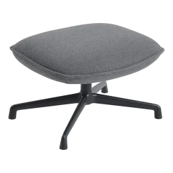 Ottoman avec base pivotante en aluminium noir et textile anthracite 64x52cm Doze - Muuto
