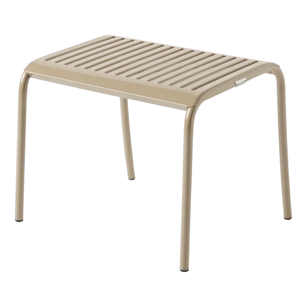 Ottoman de jardin en acier inoxydable beige gris 38cm Patio - Tolix