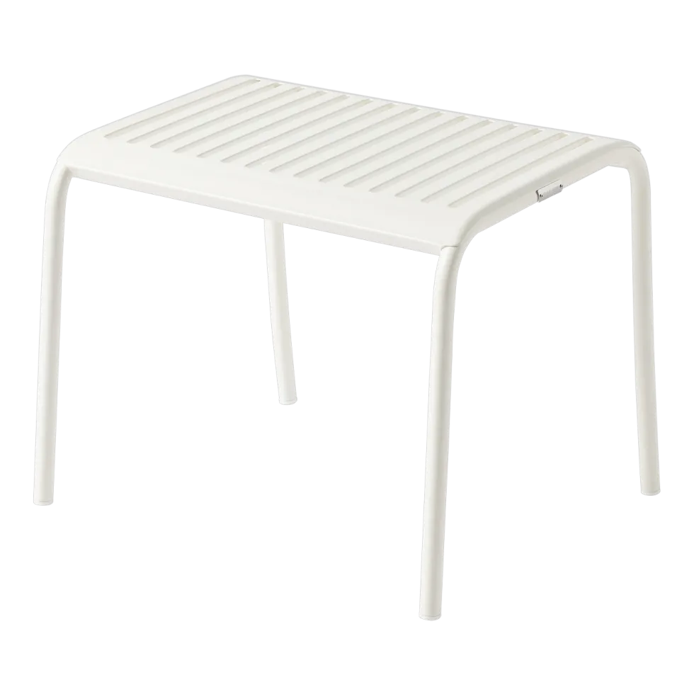 Ottoman de jardin en acier inoxydable blanc pur 38cm Patio - Tolix
