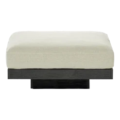 Ottoman en bois noir et aluminium avec coussin beige 96 x 110 x 43 cm Rudolph - Serax