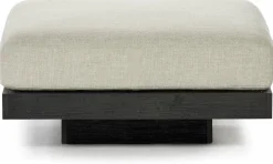 Ottoman en bois noir et aluminium avec coussin blanc os 96 x 110 x 43 cm Rudolph - Serax