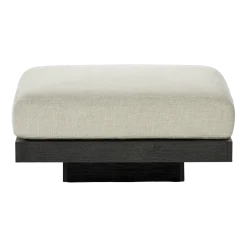 Ottoman en bois noir et aluminium avec coussin blanc os 96 x 110 x 43 cm Rudolph - Serax